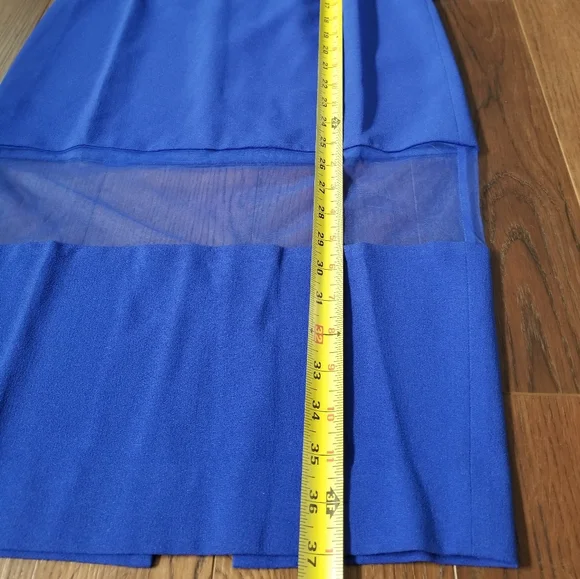 NWT! Dress The Population Micaela Electric Blue 💙 Sheer Inset Body-Con Dress XS - Picture 14 of 16
